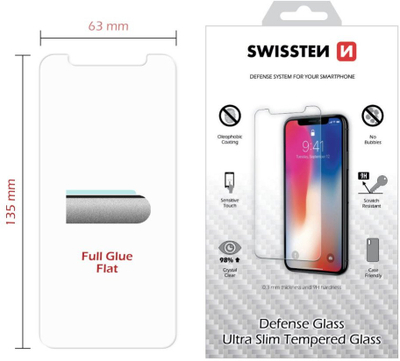 Xham mbrojtës Swissten Pro për iPhone X XS, 9H, transparent