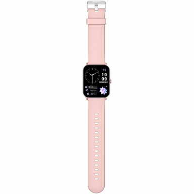 Orë e zgjuar Gravity GT36-1 Pink Gold, ekran katror, rrip silikoni rozë