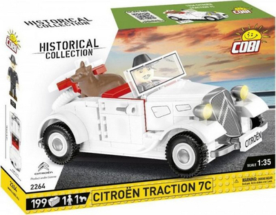 Set lodër me tulla Cobi Historical Collection Citroen Traction 7C, 199 pjesë, shkalla 1:35, i bardhë