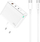 Karikues muri JELLICO C118 GaN PD, 100W, 2xUSB C 1xUSB QC3.0 me kabllo USB C, i bardhë