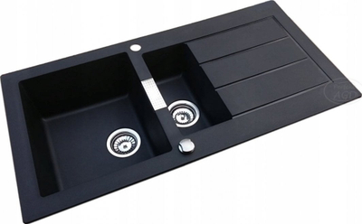 Set lavaman kuzhine Franke Sirius 2.0 me bateri Steiner Julia, 1.5 legen, 60 cm, Onyx dhe e zezë mat