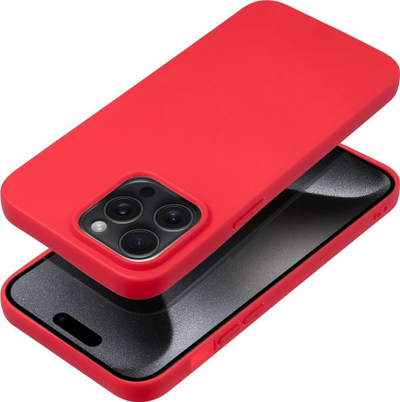 Kapak telefoni Forcell Soft për iPhone 15 Pro Max, silikon, i kuq