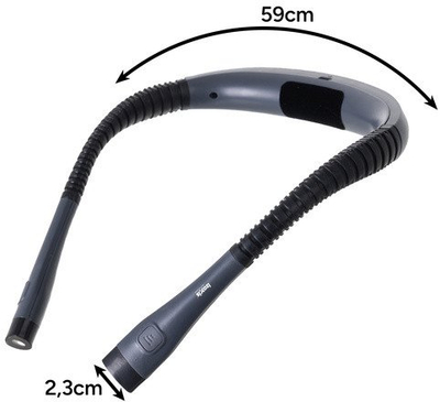 Dritë leximi për qafë Izoxis 25675, LED, rikarikueshme USB C, gri