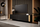 Kornizë TV Bed Meble Faro, 200x42x52cm, pa doreza, e zezë mat dru lisi