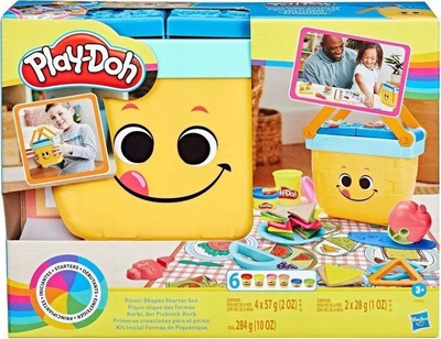 Lodër plastelinë Play-Doh Picnic Shapes Starter Set, 6 ngjyra, për fëmijë 3+ vjeç, shumëngjyrësh