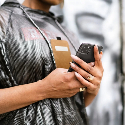 Këllëf telefoni Slim Flexi për Samsung Galaxy A55 5G, lëkurë eco, me kapak që hapet përpjetë, i zi