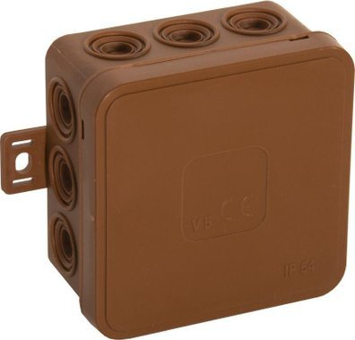 Kuti elektrike hermetike Click V5, 75x75mm, IP54, kafe