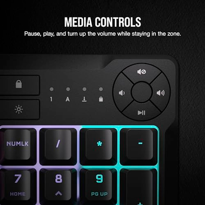 Tastierë gaming Corsair K55 Core RGB, me kabllo USB 2.0, 110 taste, e zezë