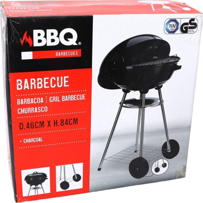 Skarë me qymyr Grill King BBQ On Wheels, diametër 46 cm, me rrota, e zezë