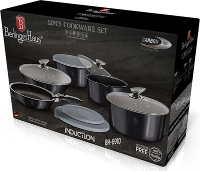 Set tenxheresh Berlinger Haus Metallic Line Carbon Pro, të zeza