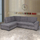 Divan-shtrat këndor i majtë Jade 252x159x84cm (HM3144.02L), gri