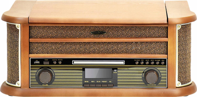 Sistem stereo Denver HIF2002DAB, Bluetooth AUX USB, CD DAB+ kasetë vinil, i zi
