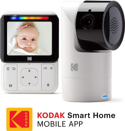 Baby monitor Kodak Cherish C225, video Wi‑Fi, ekran 2.8", i bardhë