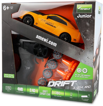 Makinë sportive me pult RC Amewi 21106, 1:24, 4WD, me LED, e kuqe