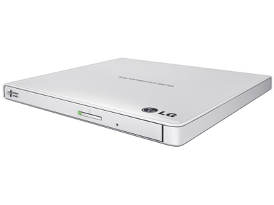 Надворешен DVD режач LG GP57EW40, USB 2.0, ултра тенок, бел