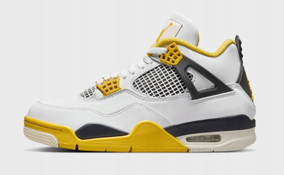 Atlete Nike Air Jordan 4 Retro W AQ9129-101, lëkurë, të bardha me të verdhë