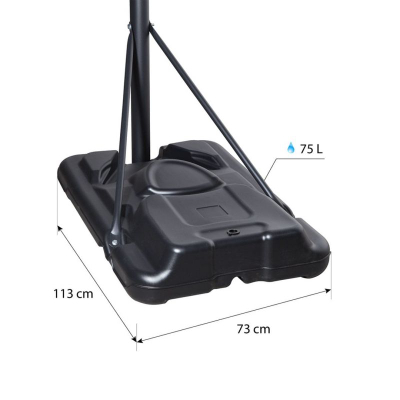 Kosh basketbolli portativ NILS ZDKA21, lartësia regullushme 2.9-3.7 m, me rrota, i zi