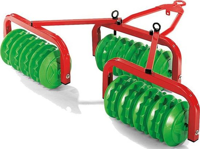 Lodër plug Rolly Toys Cambridge Disc Harrow, me rula rrotullues, për traktorë Rolly Toys, shumëngjyrëshe