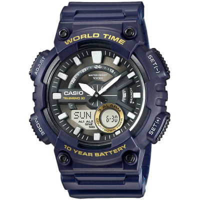 Ora dore Casio AEQ-110W-2AVDF, analog dixhitale, kuarci, blu navy