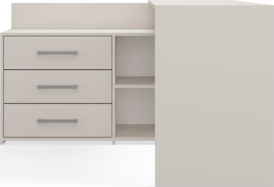 Tavolinë këndi për zyrë Desk DANA KASHMIR, me 3 sirtarë, në formë L, ngjyrë cashmere