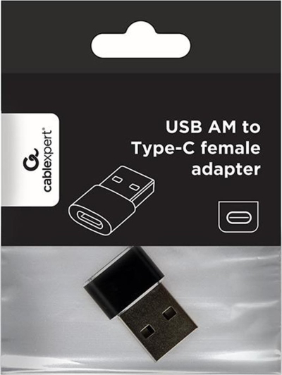 Përshtatës USB Gembird USB-A në USB-C, i zi