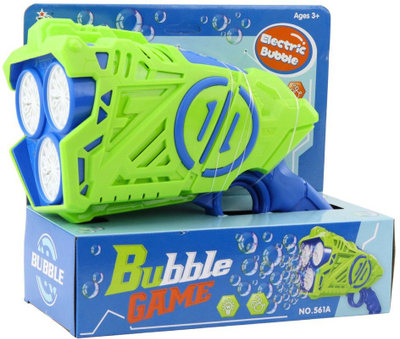 Pistolete flluskash me bateri Bubble Gun, drita LED, blu jeshile