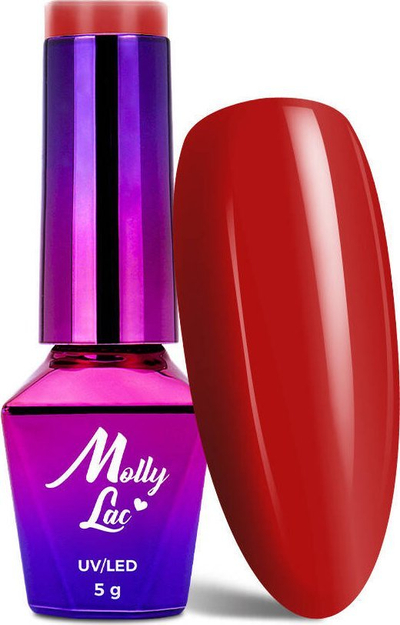 Llaku hibrid për thonj Molly Lac 135 Maroccan Dream, 5 ml, UV LED, i kuq