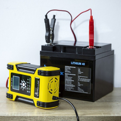 Karikues baterie Extralink Shango, automatik 12V 24V, ekran LCD, i verdhë