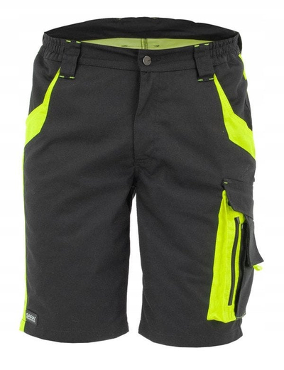 Pantallona të shkurtra pune Dierre Sara Workwear 11-000272-27, për burra, XXL, të zeza me portokalli