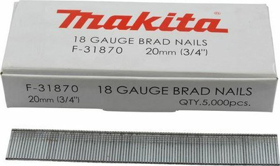 Gozhda për gozhduese Makita F-31870, 1.2x20mm, 5000 copë, metalike
