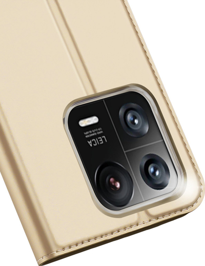 Футрола DUXDUCIS Skin Pro за Xiaomi 13 Pro, тип книга, со заштита 360°, златна