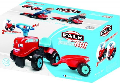 Traktor lodër Falk FA200B, me rimorkio, për kalamaj 1-3 vjeç, i kuq