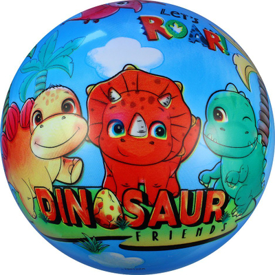 Top lodre Dino Friends Rubber Ball, 23 cm, me dinosaurus, shumëngjyrësh