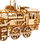 Model tren druri ROKR Locomotive, mekanik me ingranazhe, 37 cm, ngjyrë druri