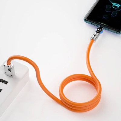 Kabllo Dudao Lightning - USB-C, 1m, portokalli