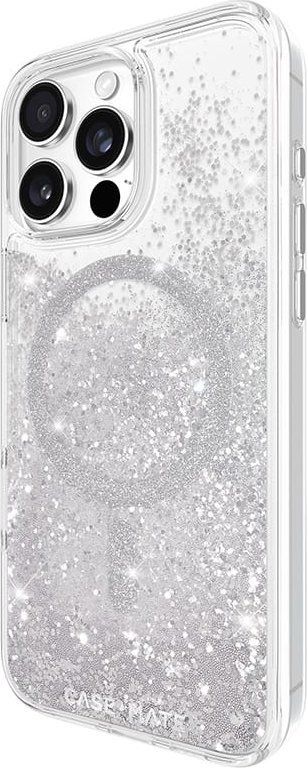 Mbulesë telefoni Case-Mate Waterfall për iPhone 16 Pro Max, me MagSafe, transparente me shkëlqim argjendi