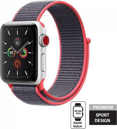 Rrip ore Apple Crong Nylon Sports Band, 42/44/45/49 mm, Electric Pink