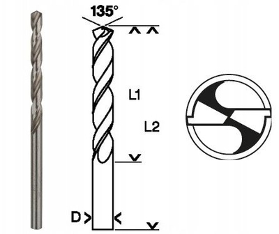 Stërvitëse metali Bosch HSS-G, 10.5mm, 1 copë