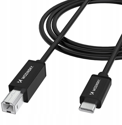 Kabllo USB Wozinsky WKDDY2S, USB-B në USB-C, 2m, USB 2.0, e zezë