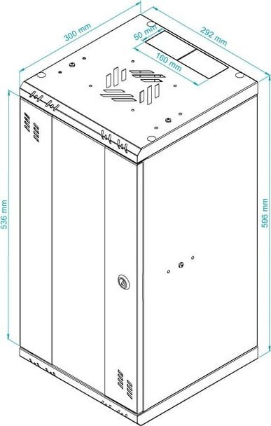Kabinet muror RACK Stalflex S-RC10-12U-300GB, 10", 12U, i zi