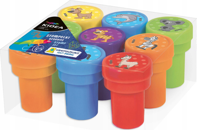 Set vula për fëmijë Kidea Large Stamps Animals, 4 vula, jastëk boje shumëngjyrësh
