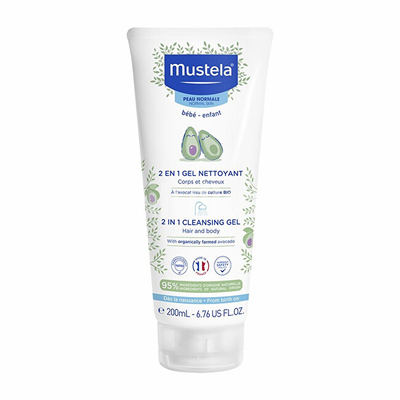 Mustela 2-во-1 Гел за Чистење на Тело и Коса, 200 ml