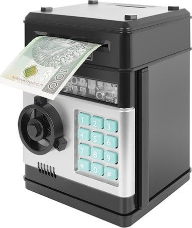 Електронски сеф Kruzzel Money Box ATM 23545, со ПИН, за монети и банкноти, шарен