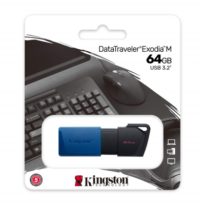 USB Kingston Exodia, 64GB, e kaltër