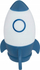 Dritë nate Atmosphera Space Rocket, 14 cm, me bateri LR44, blu me të bardhë