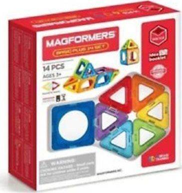 Set lodër magnetike Magformers Basic Plus, 14 copa, shumëngjyrësh