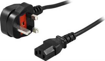 Kabllo rryme Deltaco BS 1363 në IEC C13, 10A, 2m, e zezë