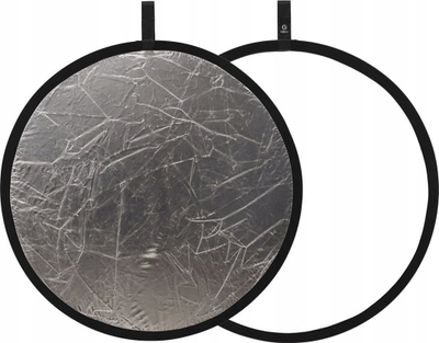 Reflektor fotografik GlareOne Bounce Board 2 në 1, 80 cm, i bardhë me argjend