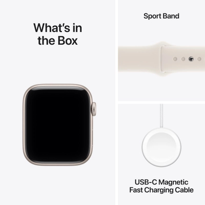 Apple Watch SE 3 GPS 44mm Starlight Aluminium Case with Starlight Sport Band, S/M