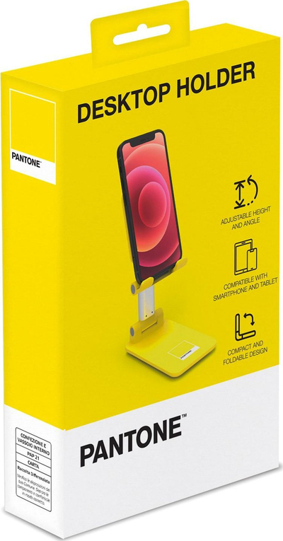 Mbajtëse tavoline Pantone Desktop Holder, universale, për telefon dhe tablet deri 12", e verdhë